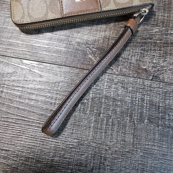 Coach - Tan and Brown Signature Wristlet - Picture 4 of 7
